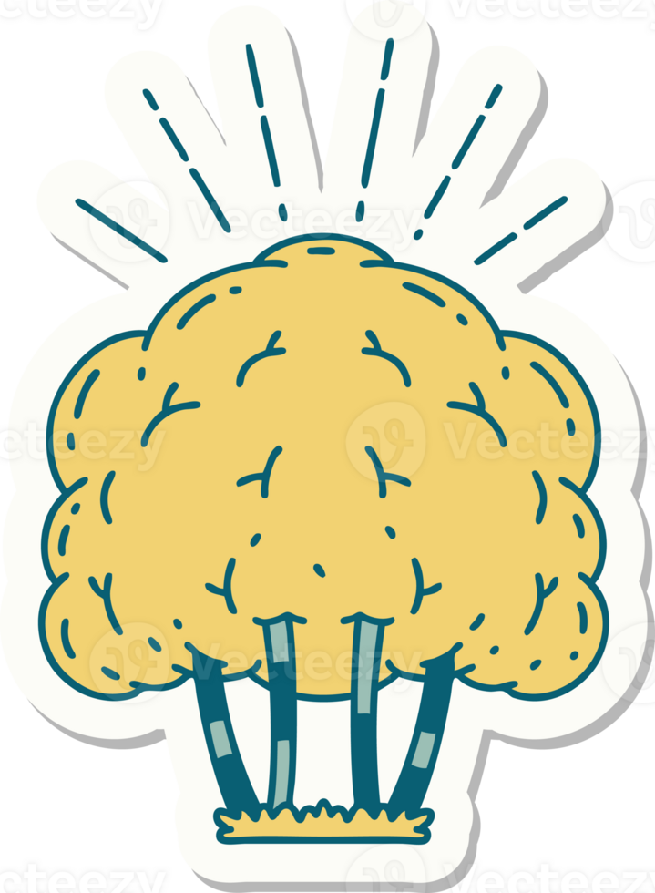 sticker of tattoo style tree png