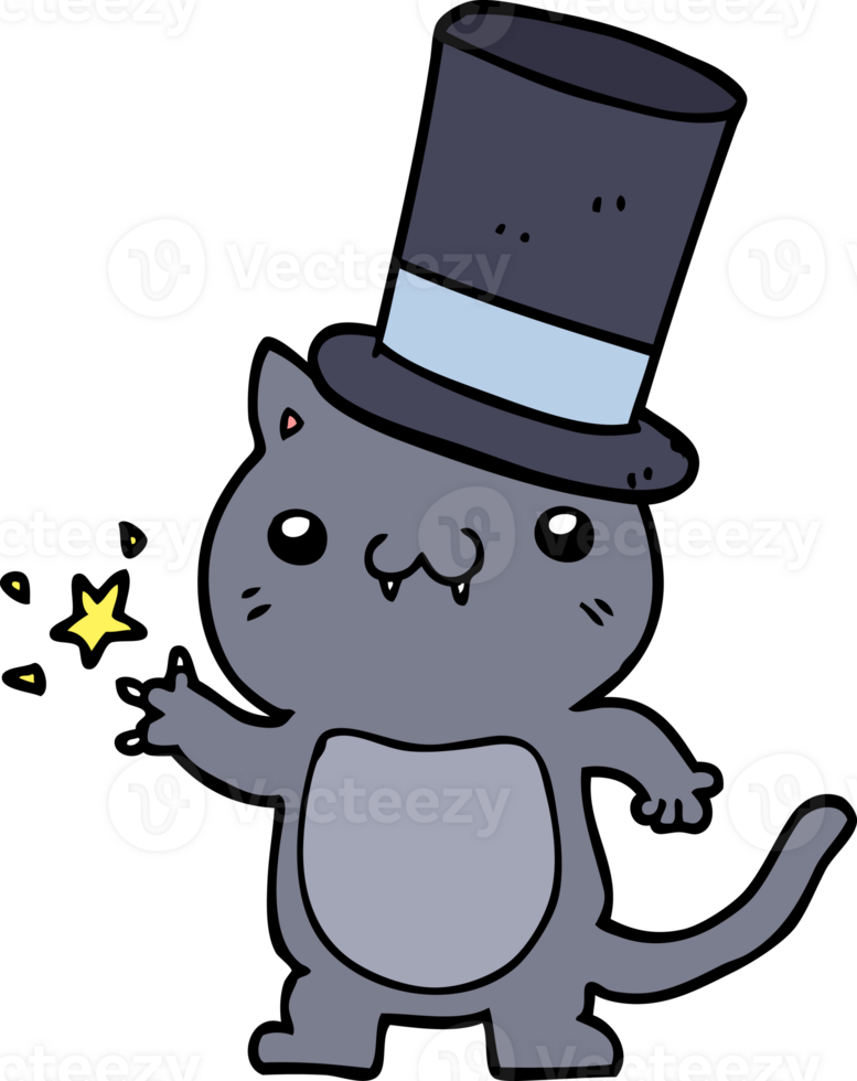cartoon cat wearing top hat png