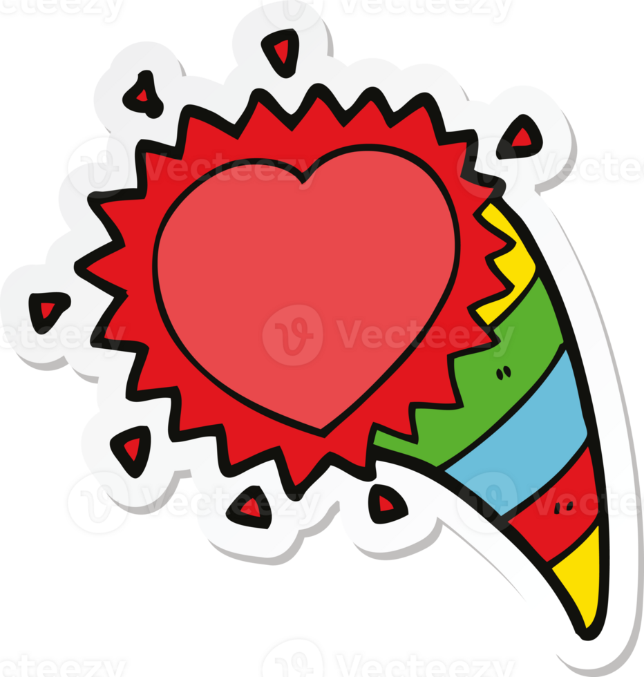 sticker of a cartoon love heart symbol png