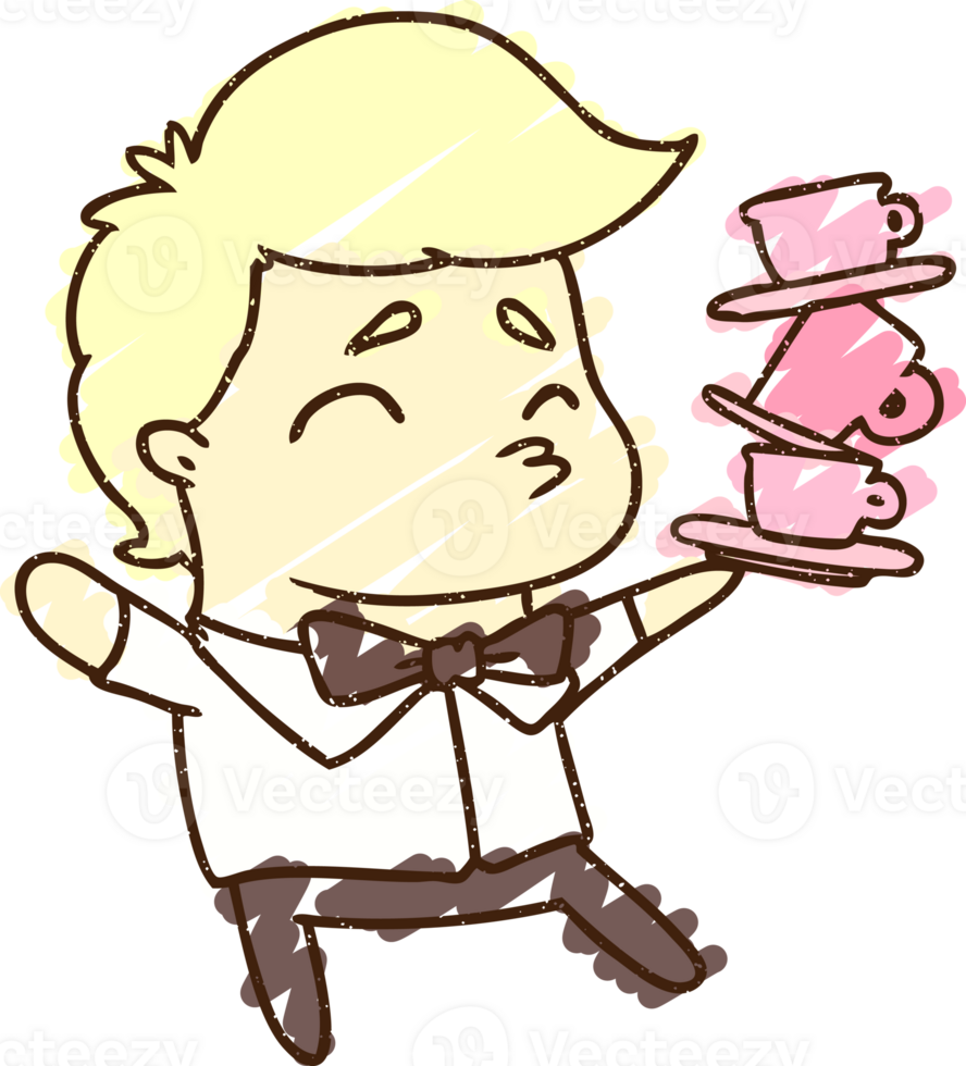 Waiter Chalk Drawing png