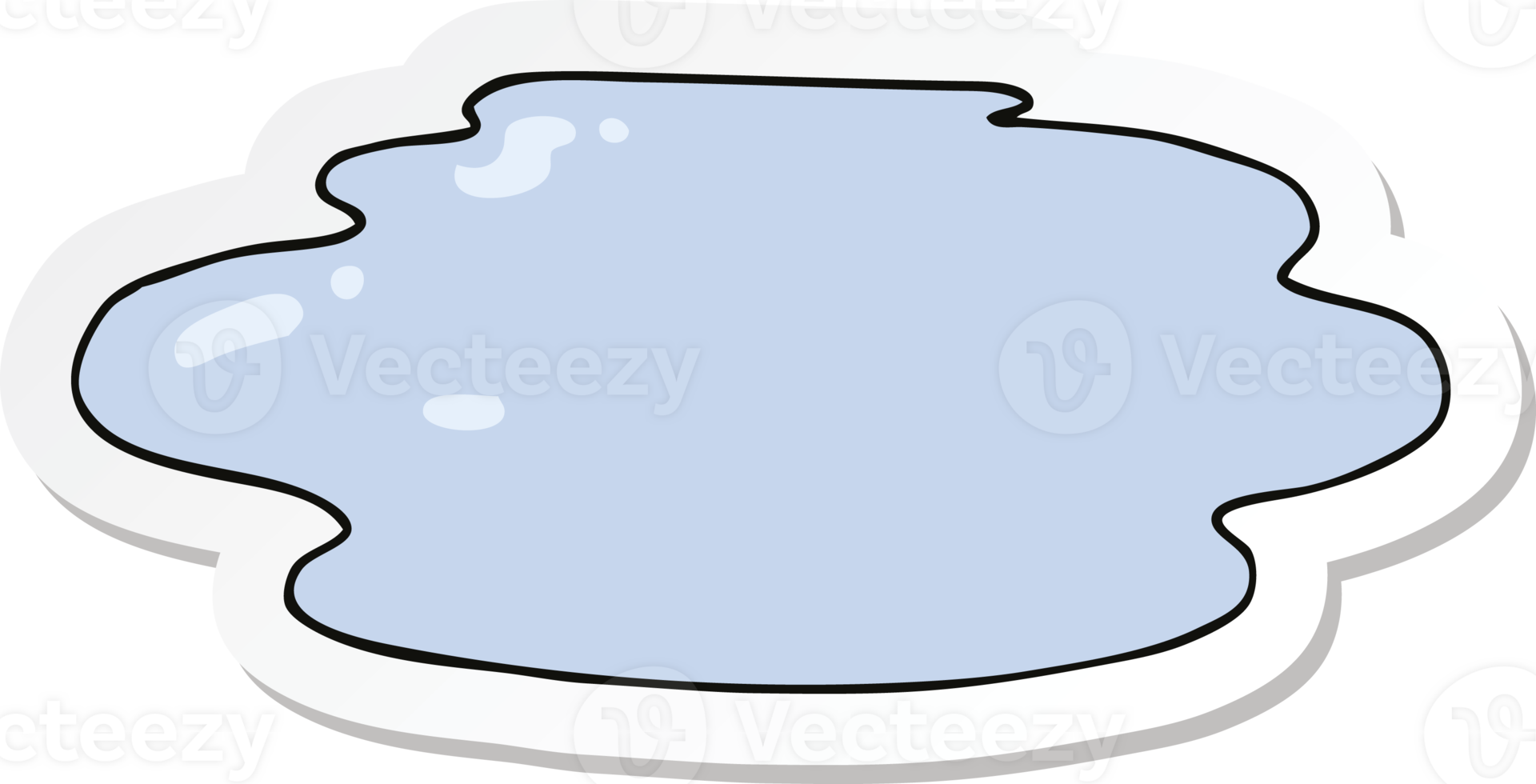 sticker of a cartoon puddle of water png