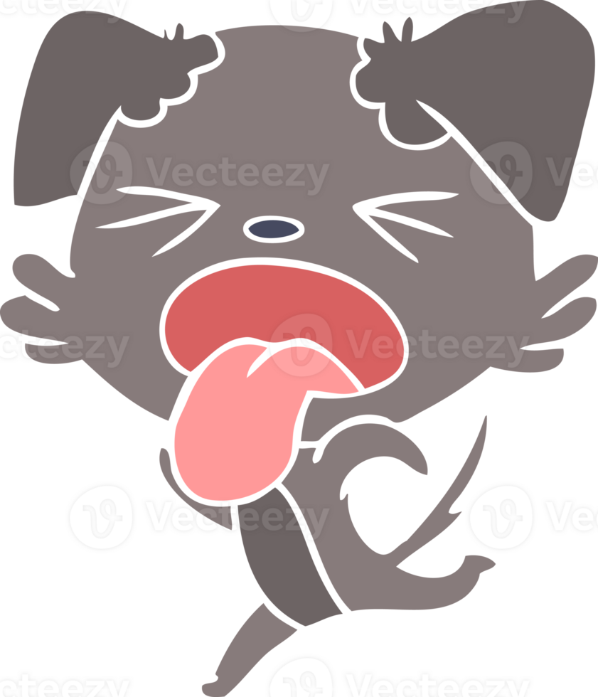 flat color style cartoon running dog png