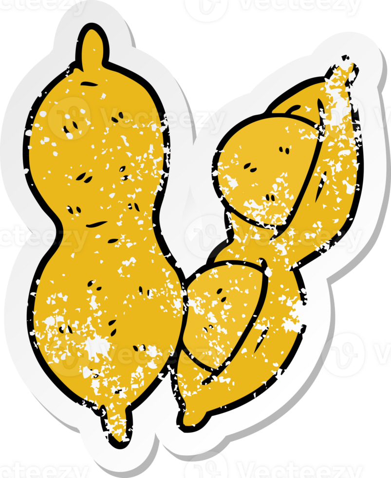 distressed sticker of a cartoon peanuts png