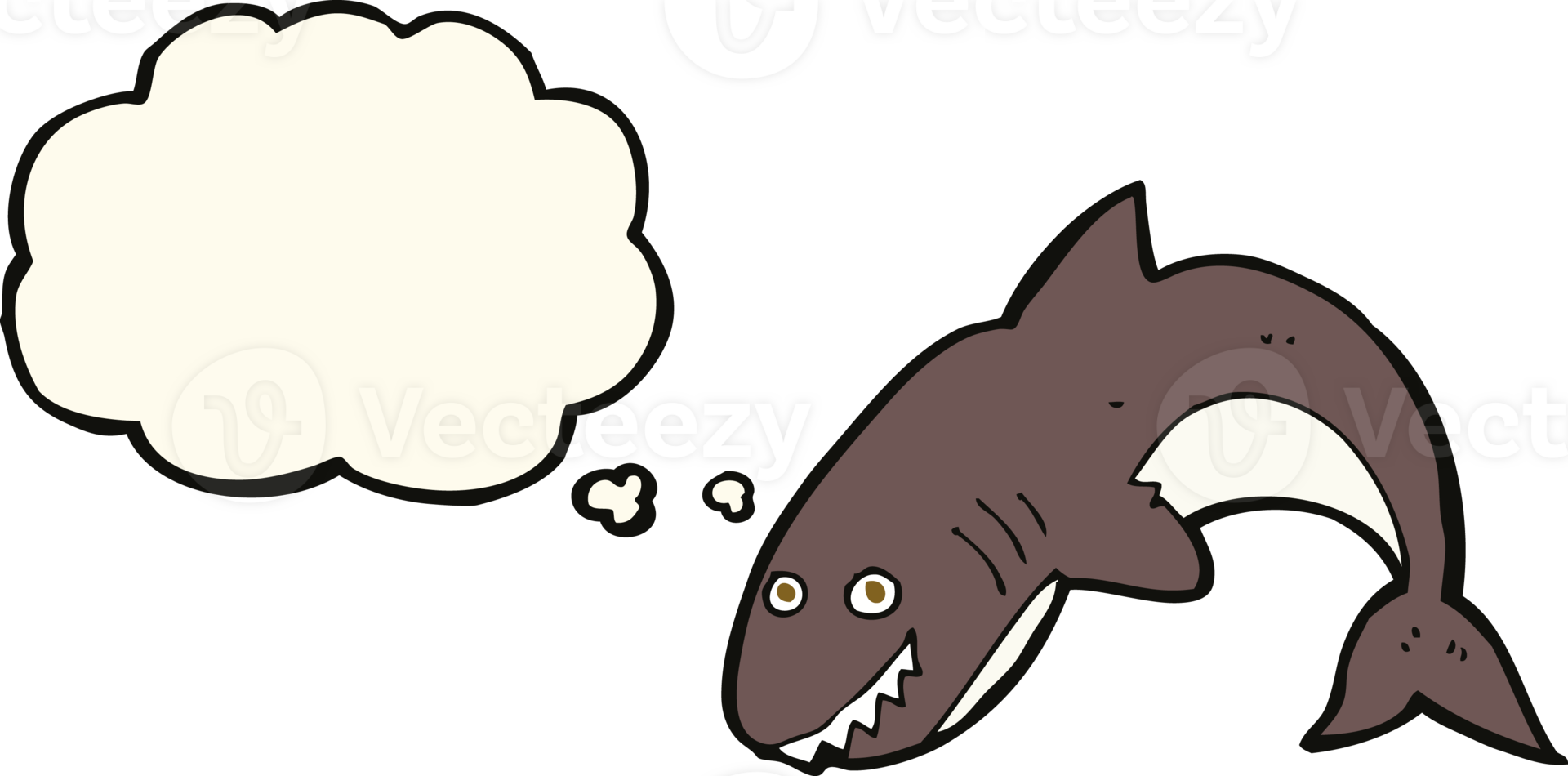cartoon shark with thought bubble png