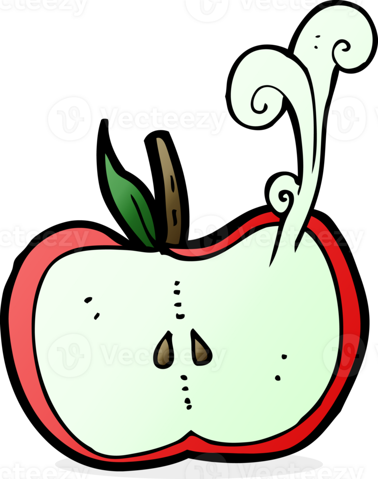 cartoon juicy apple half png
