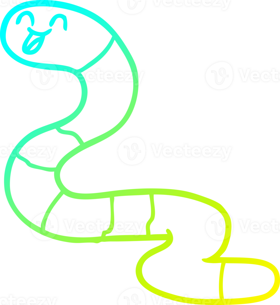 cold gradient line drawing cartoon worm png