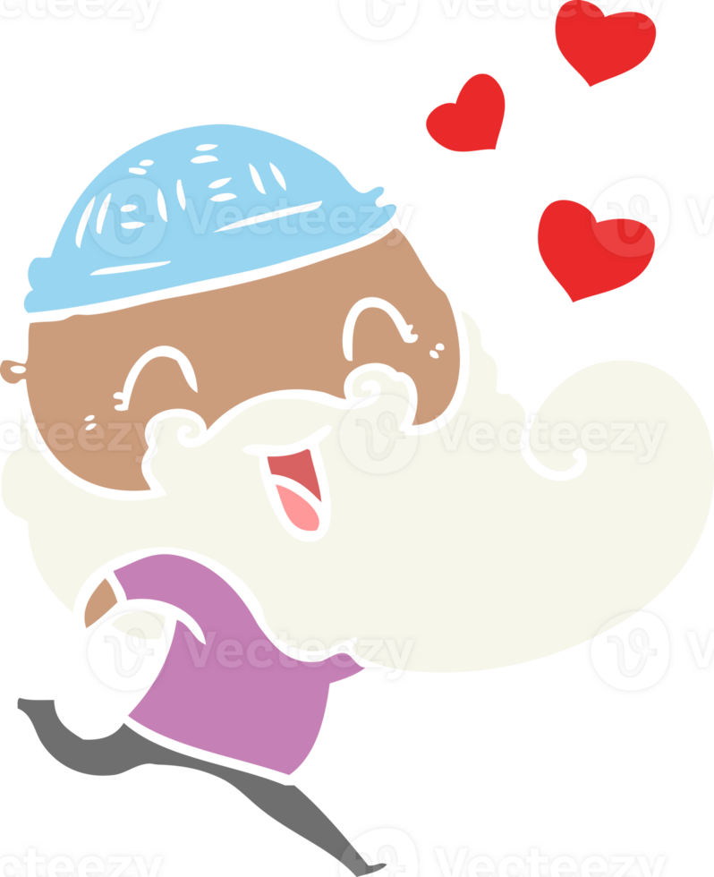 happy bearded man in love png