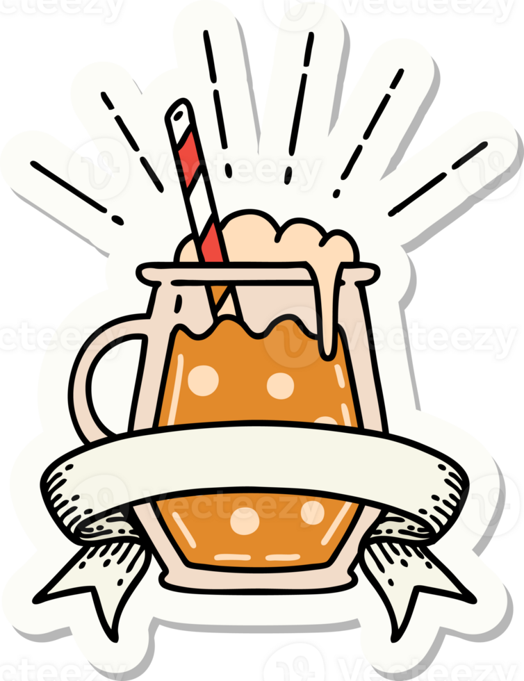 sticker van tatoeëren stijl gember bier png