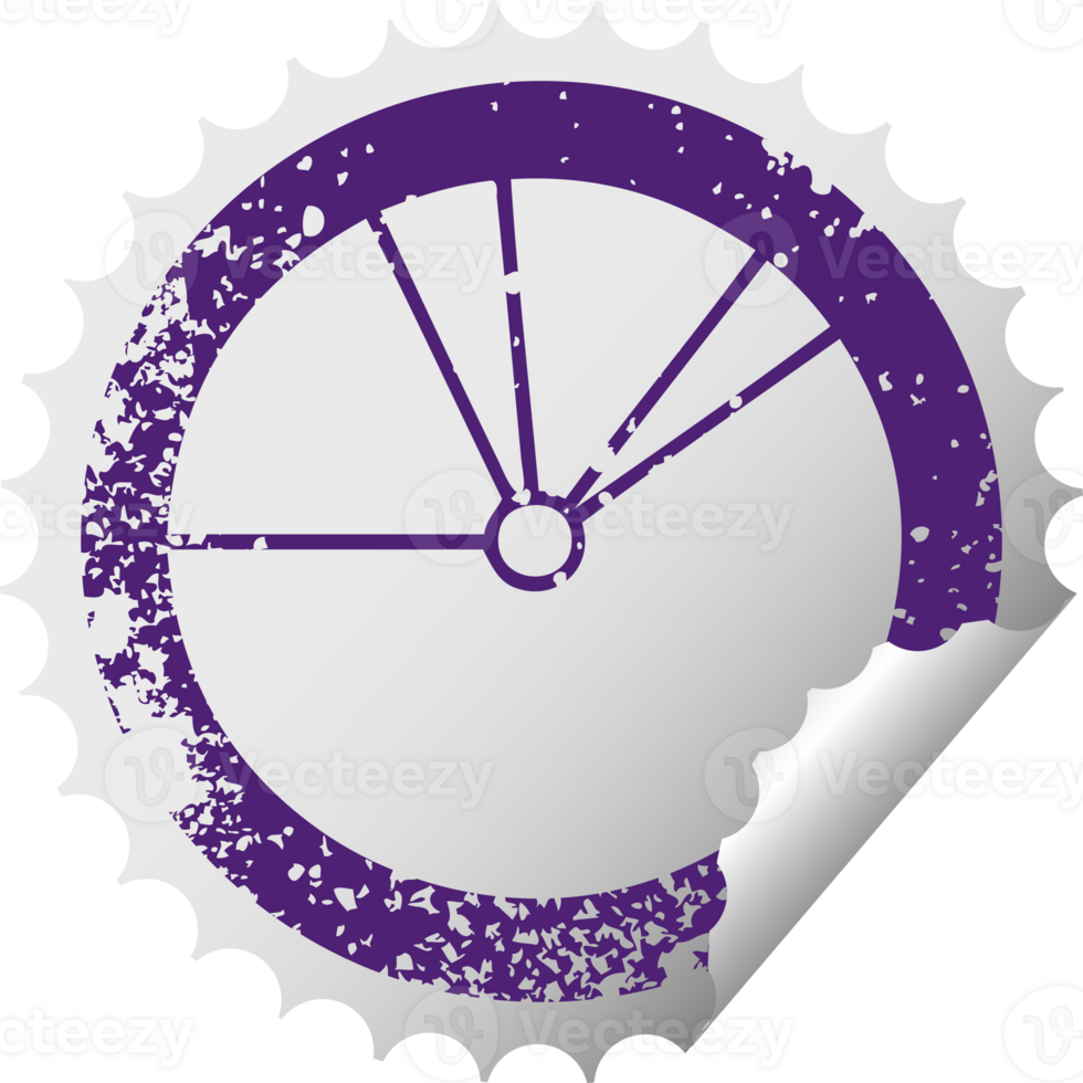 distressed circular peeling sticker symbol pie chart png