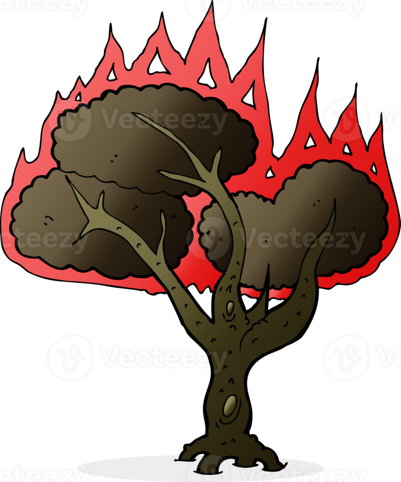 cartoon burning tree png