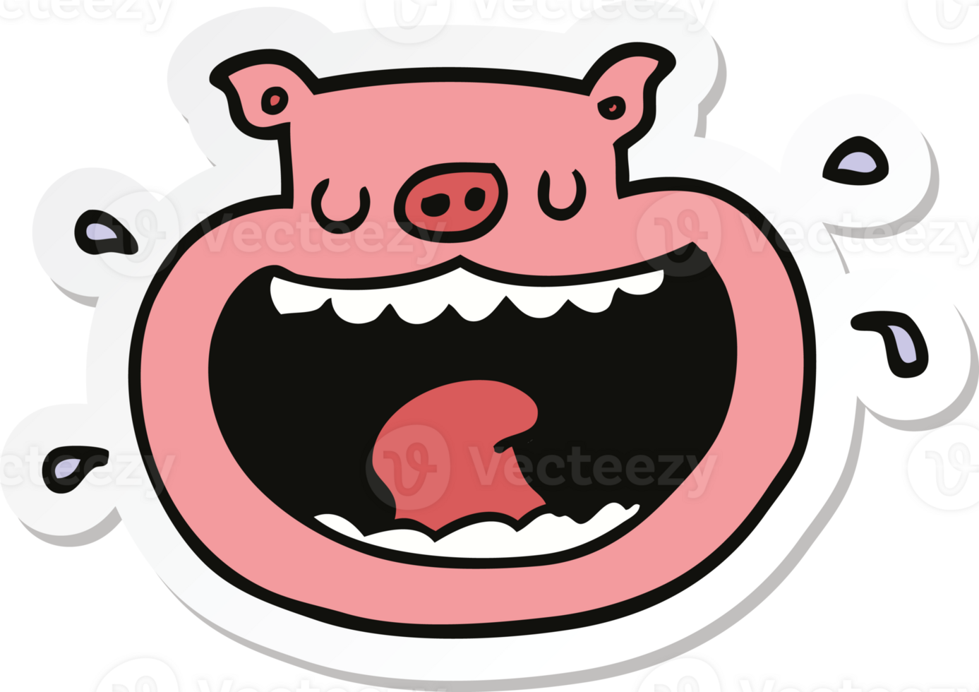 sticker of a cartoon obnoxious pig png