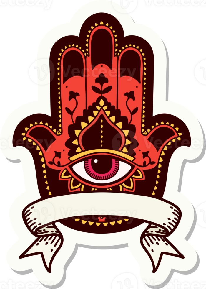 tattoo sticker with banner of a hamza png