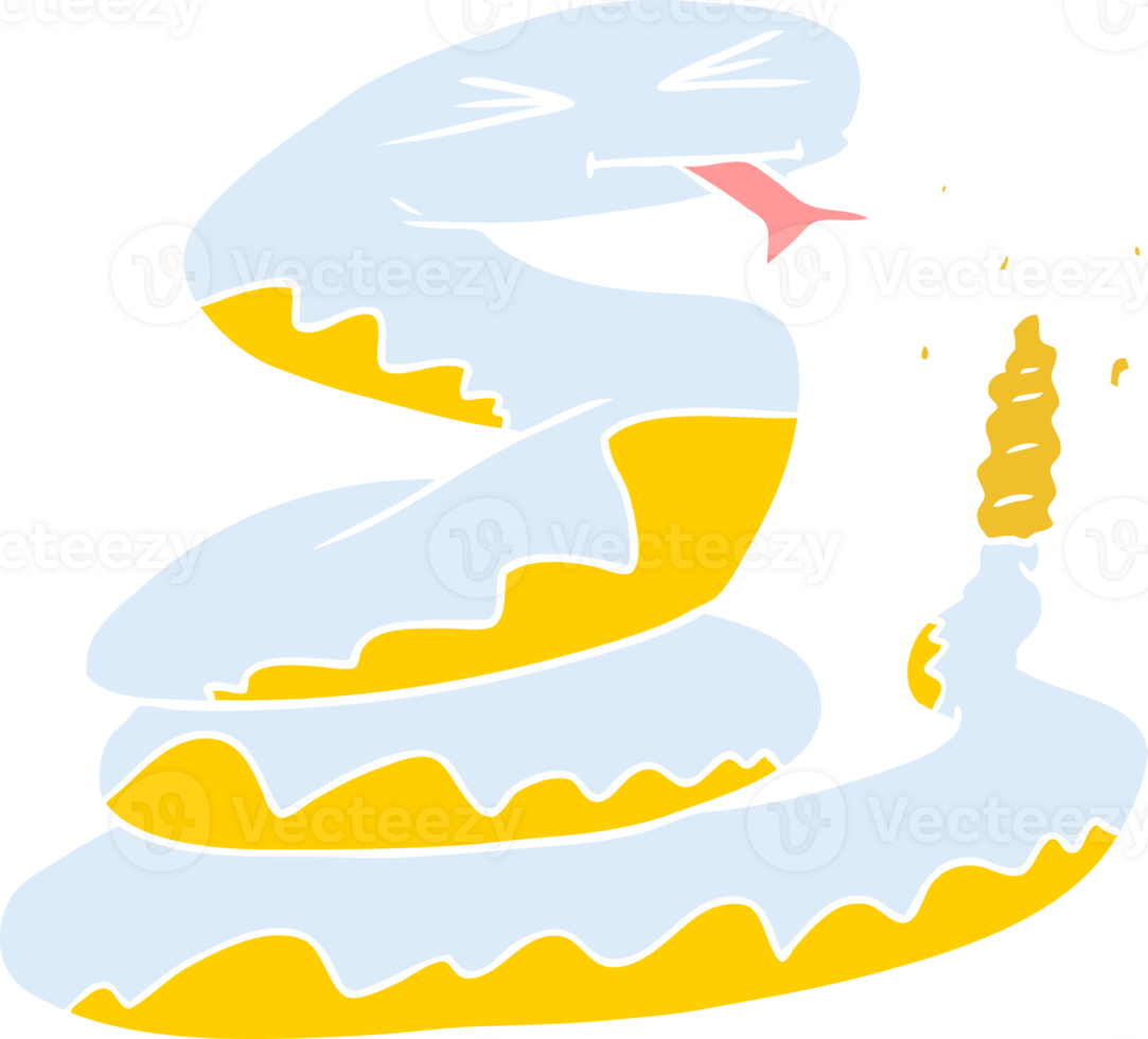 flat color style cartoon rattlesnake png