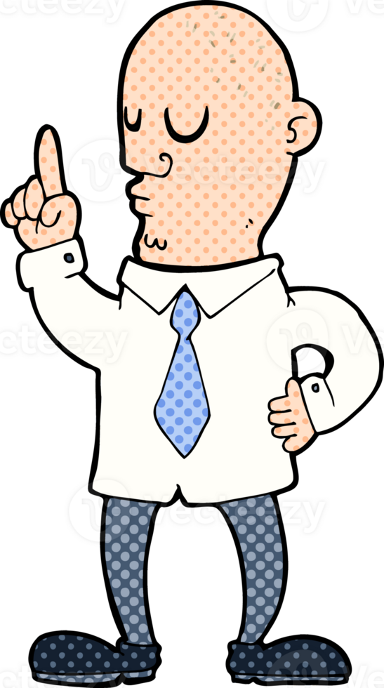 cartoon bald man with idea png