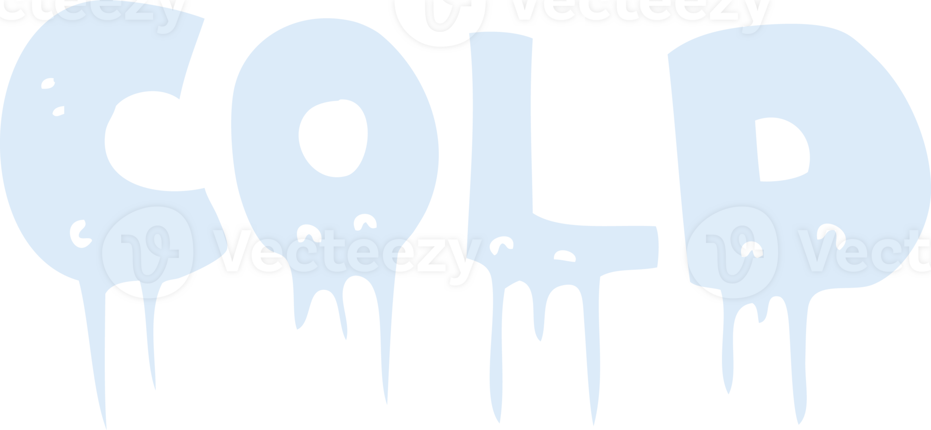 flat color illustration of a cartoon word cold png