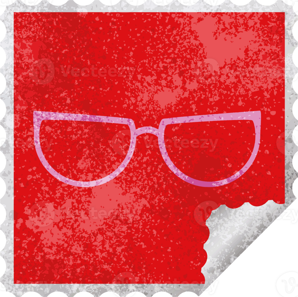 spectacles square peeling sticker png