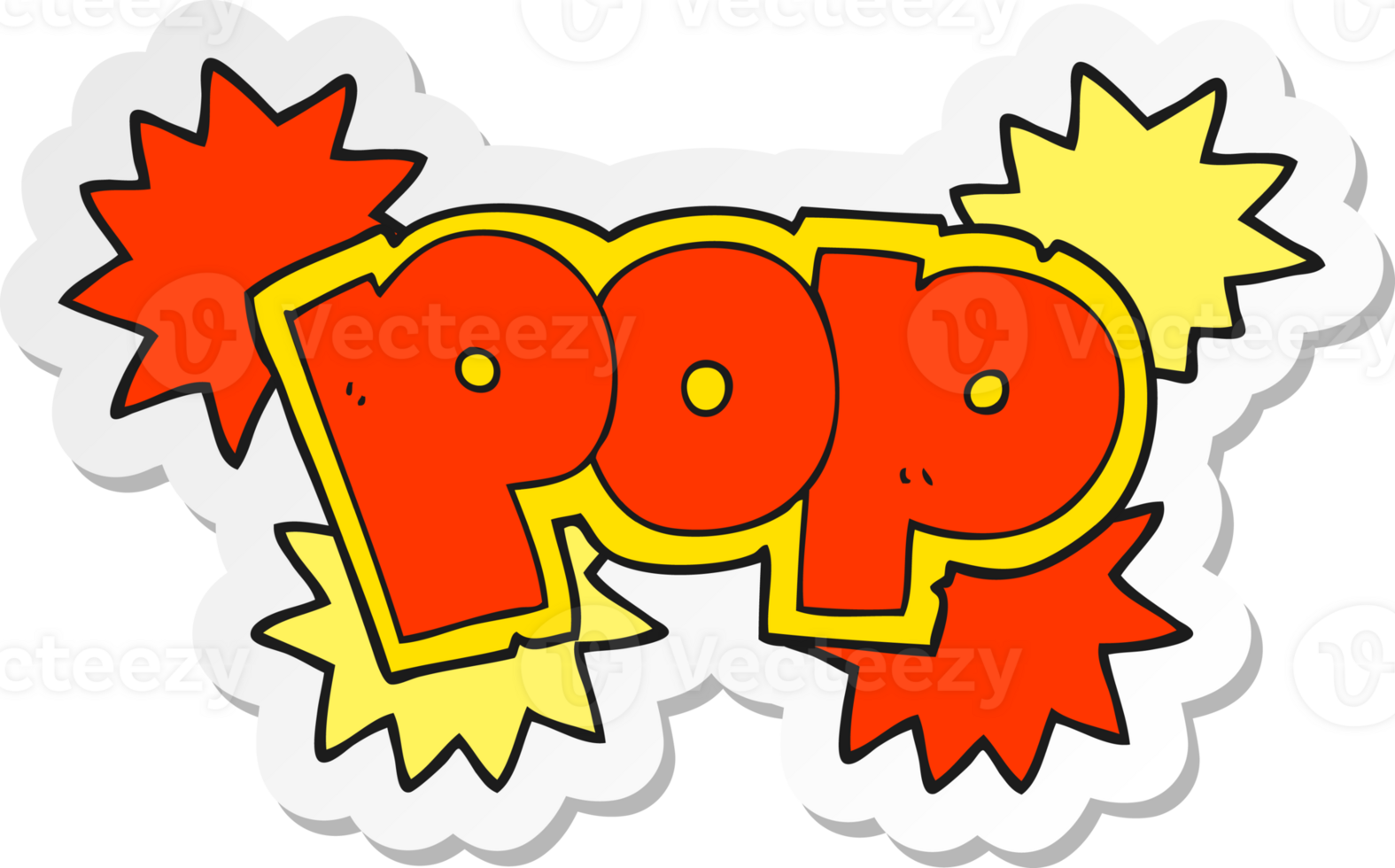 sticker of a cartoon pop explosion symbol png