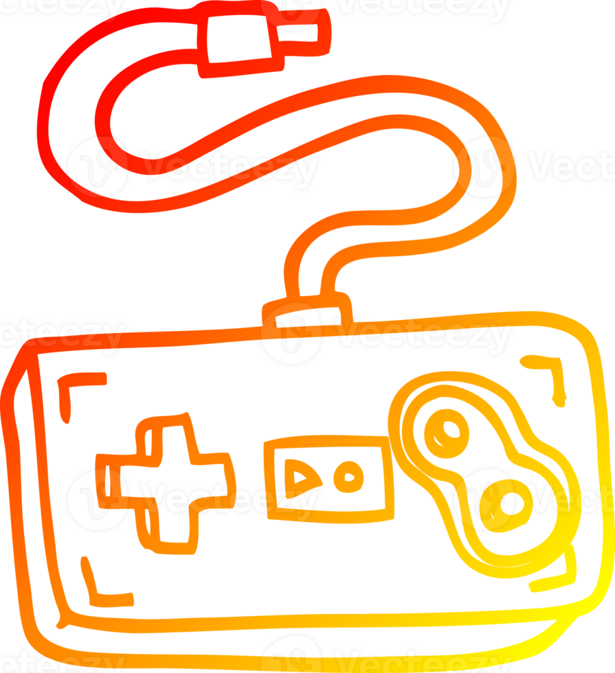 warm gradient line drawing of a cartoon game controller png