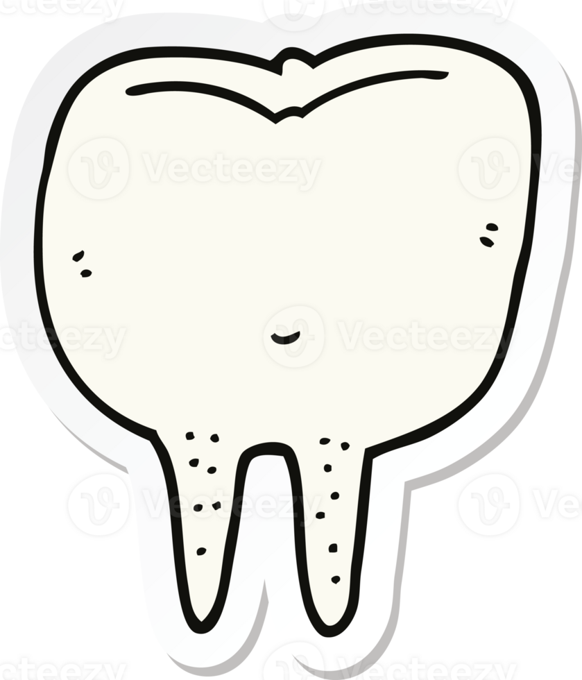 sticker of a cartoon tooth png