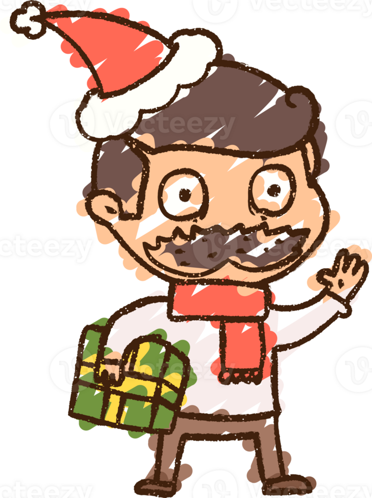 Christmas Man Chalk Drawing png