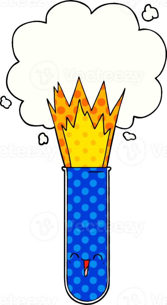 cartoon exploding chemicals in test tube png
