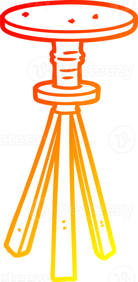 warm gradient line drawing of a cartoon stool png