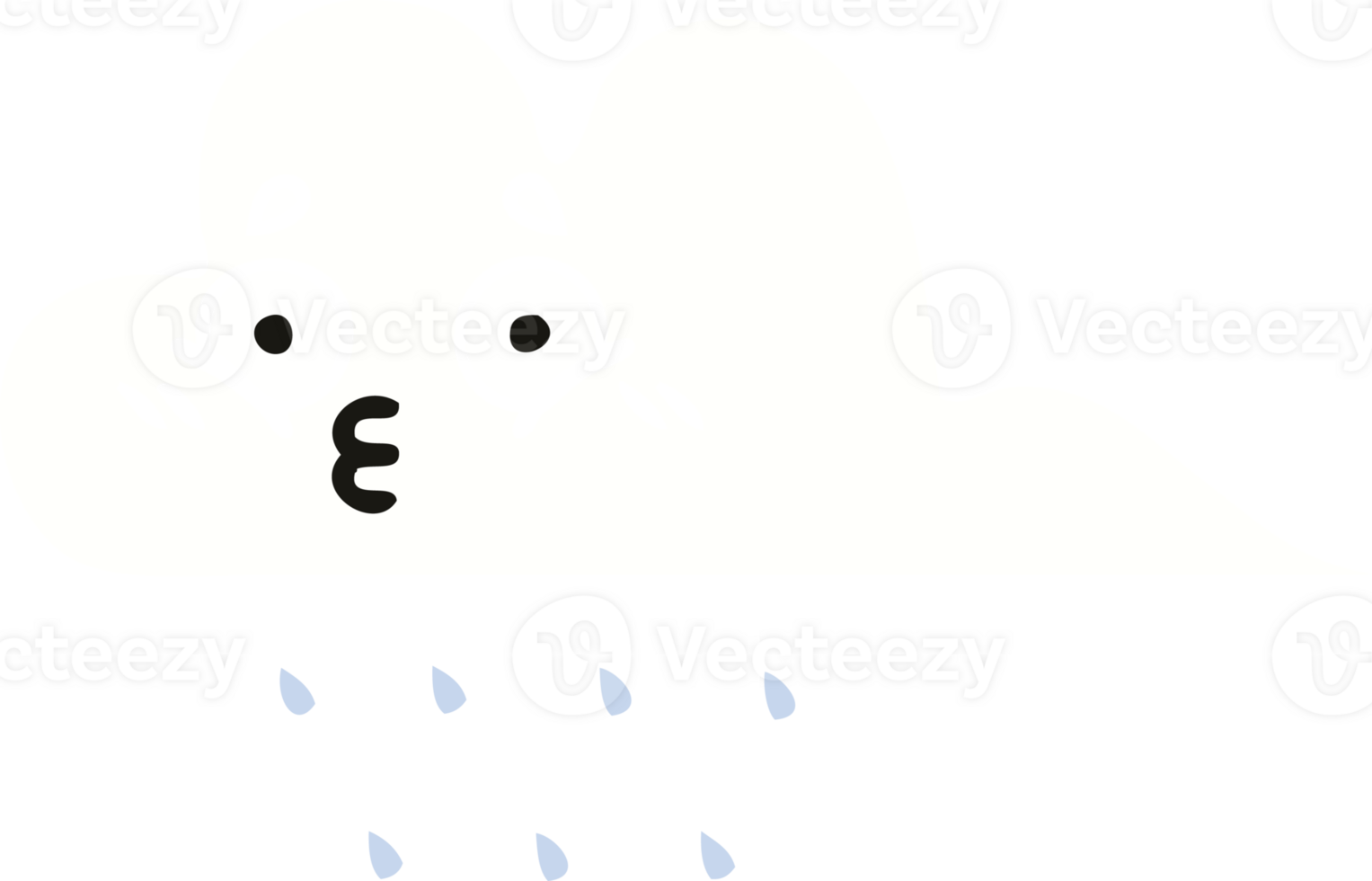 flat color retro cartoon of a rain cloud png