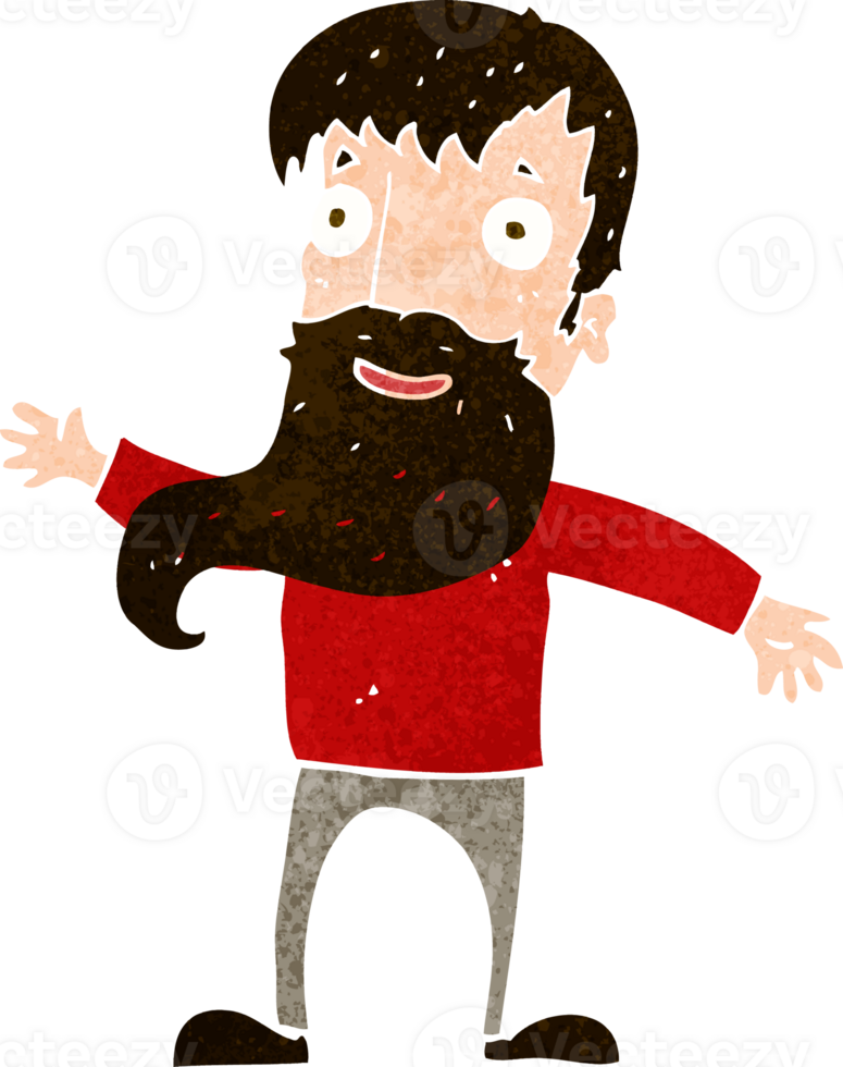 cartoon man met baard zwaaien png