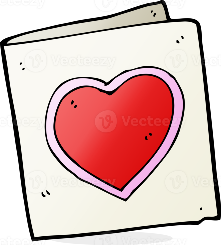 cartoon love heart card png