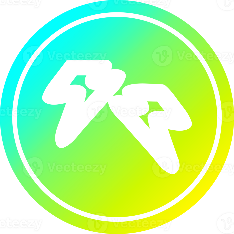 lightning bolts circular icon with cool gradient finish png