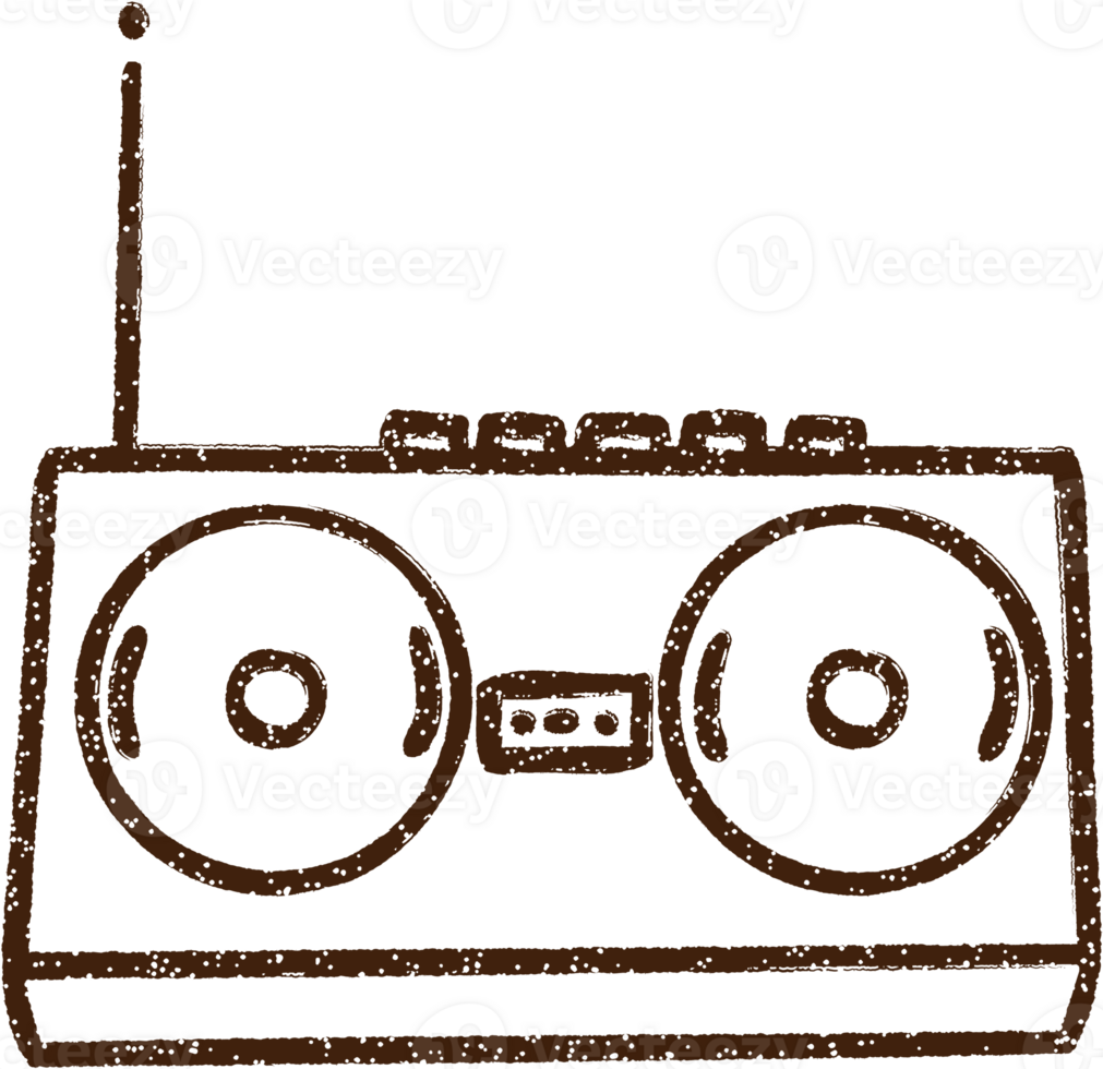 Radio Charcoal Drawing png
