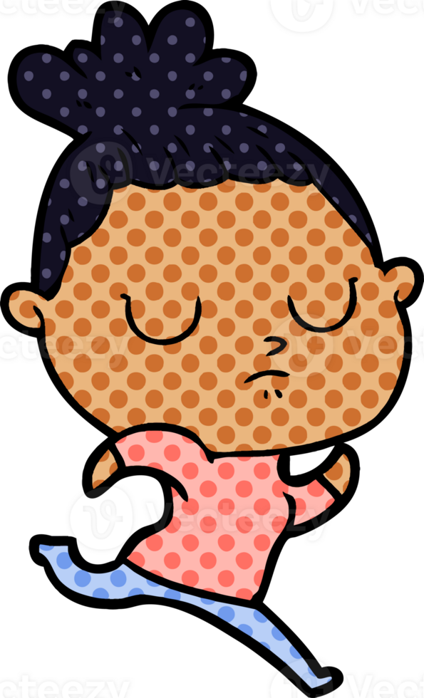 cartoon calm woman png