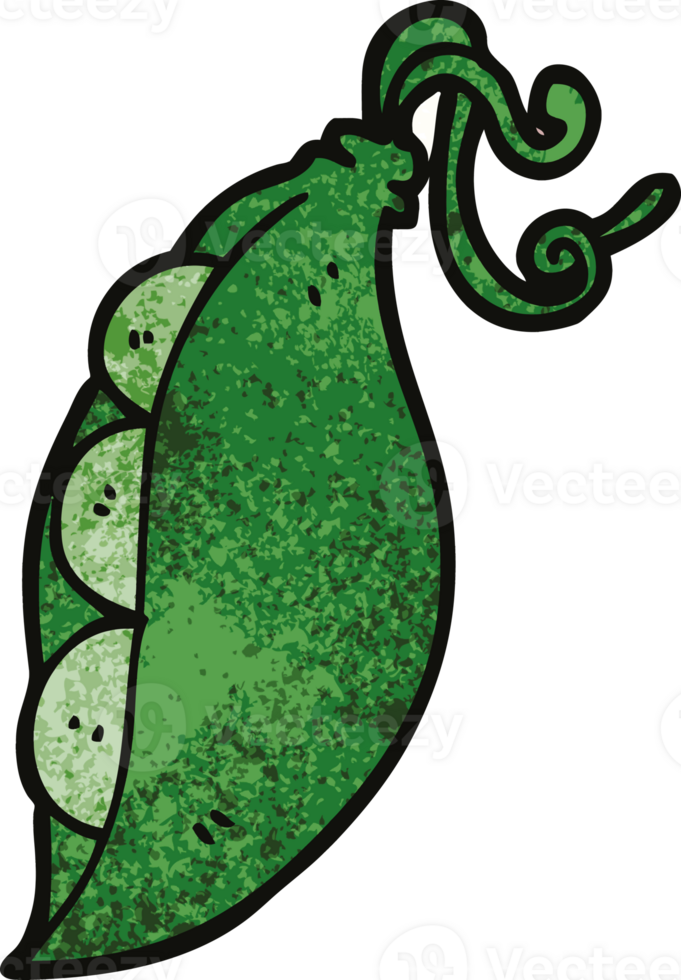 cartoon doodle peas in pod png