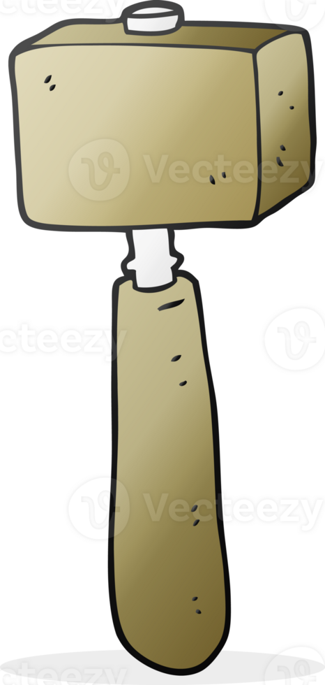 hand drawn cartoon mallet png