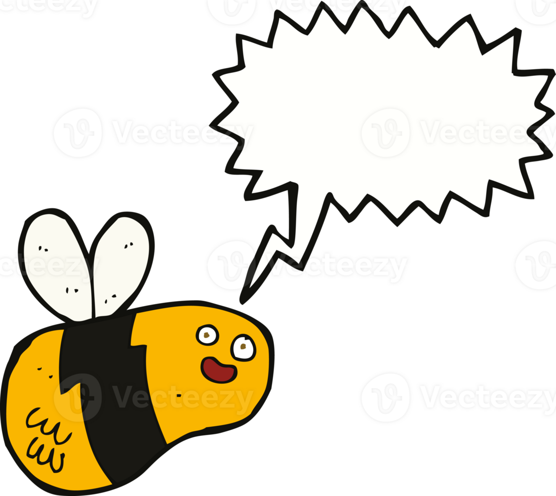 cartoon bee with speech bubble png