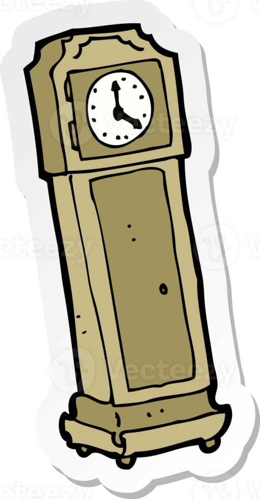 sticker of a cartoon grandfather clock png