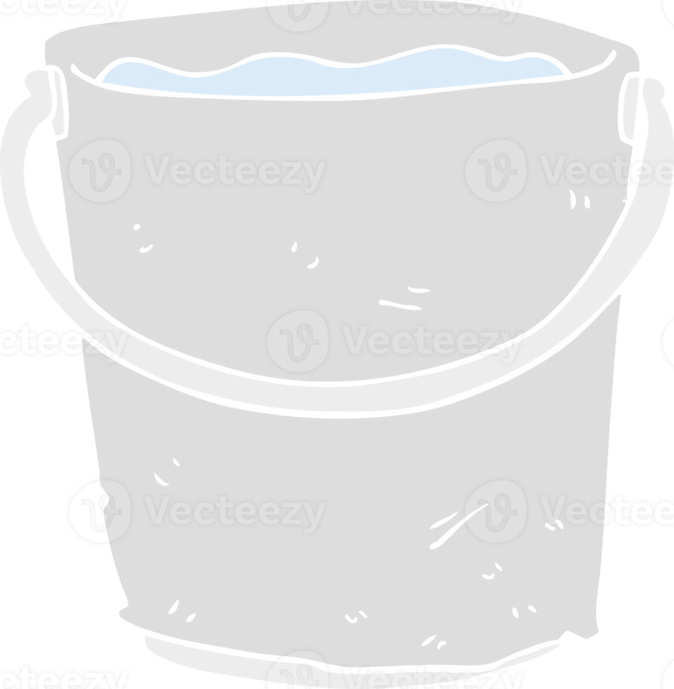 flat color illustration of bucket of water png