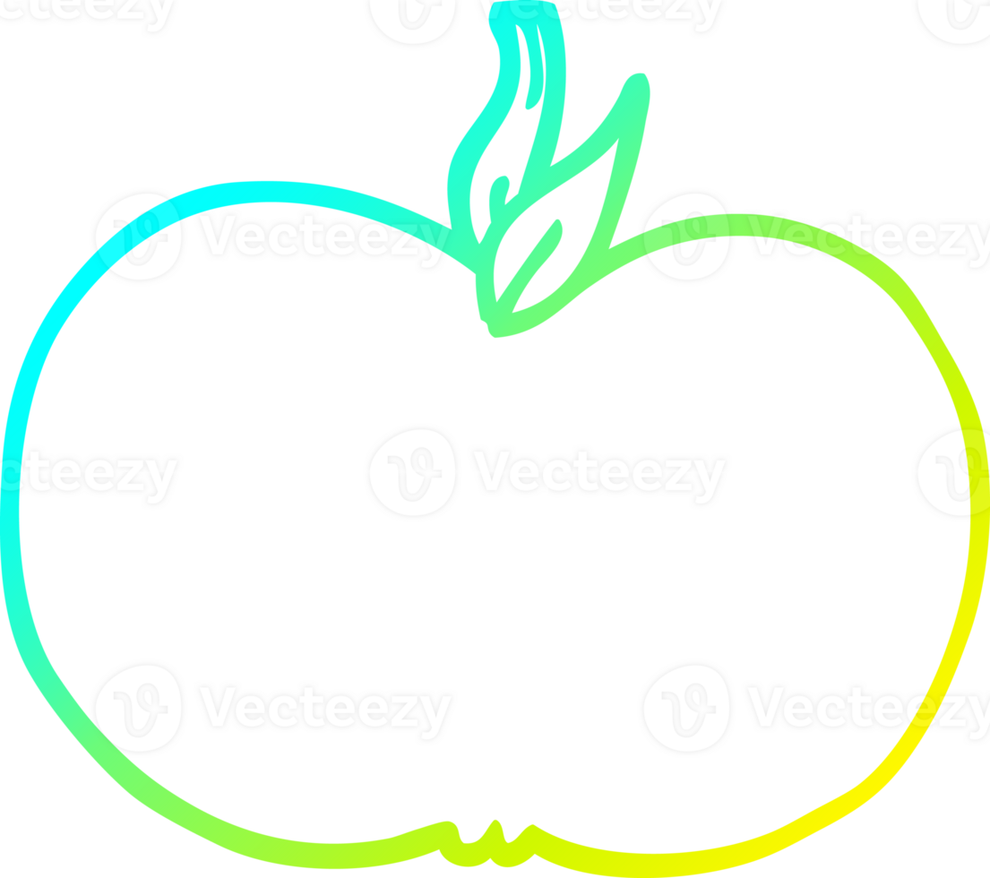 cold gradient line drawing of a cartoon juicy apple png