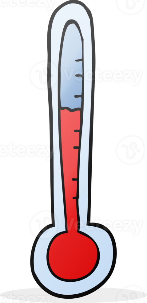 hand- getrokken tekenfilm temperatuur peilen png