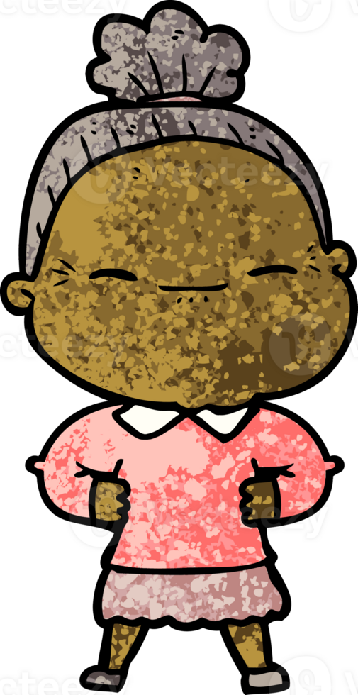 cartoon peaceful old woman png