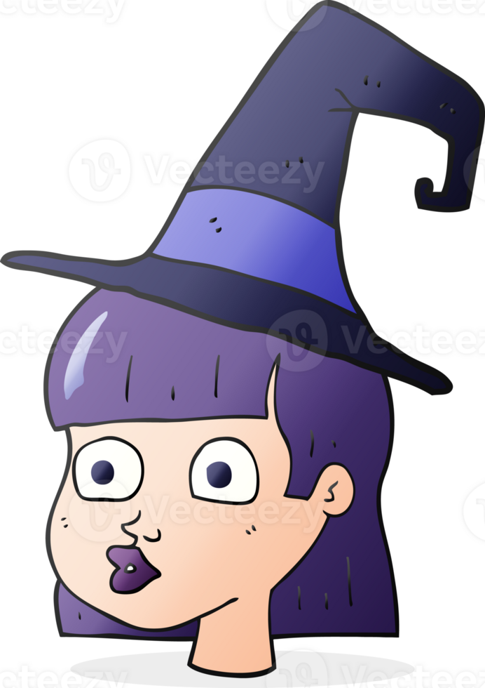 hand drawn cartoon witch png