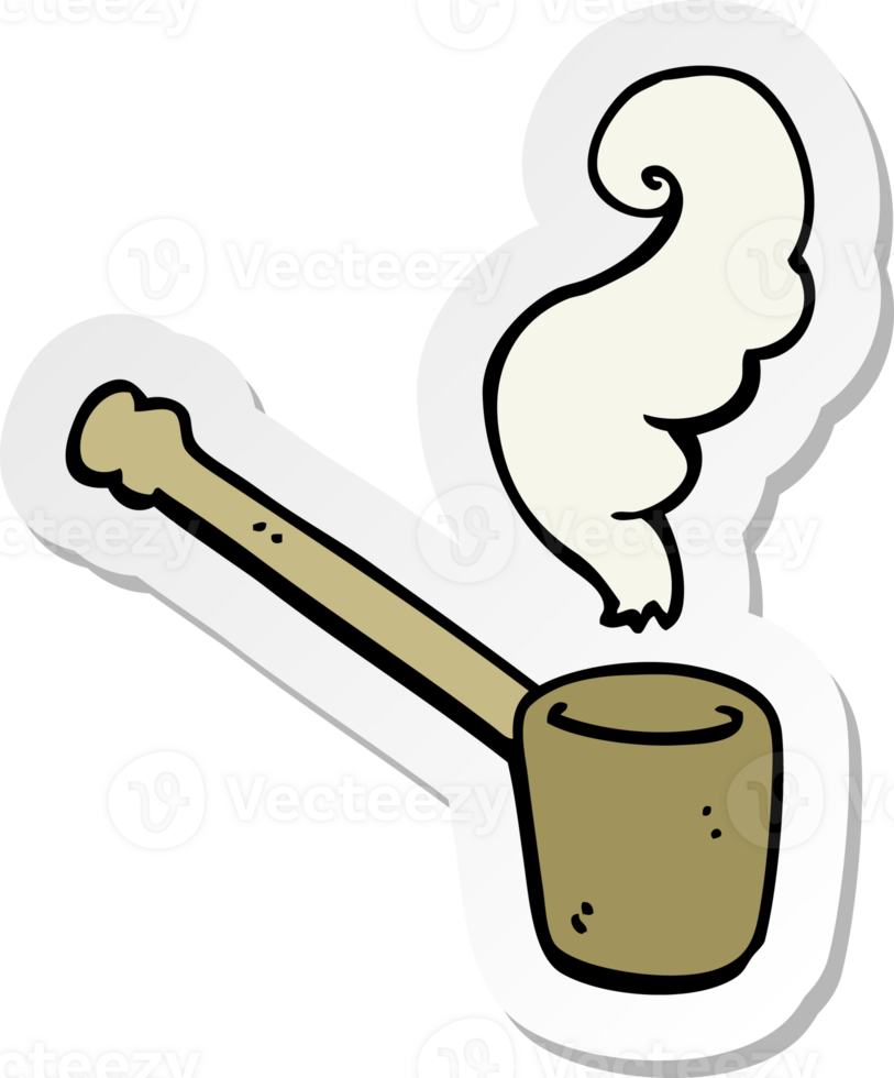 sticker of a cartoon pipe smoking png