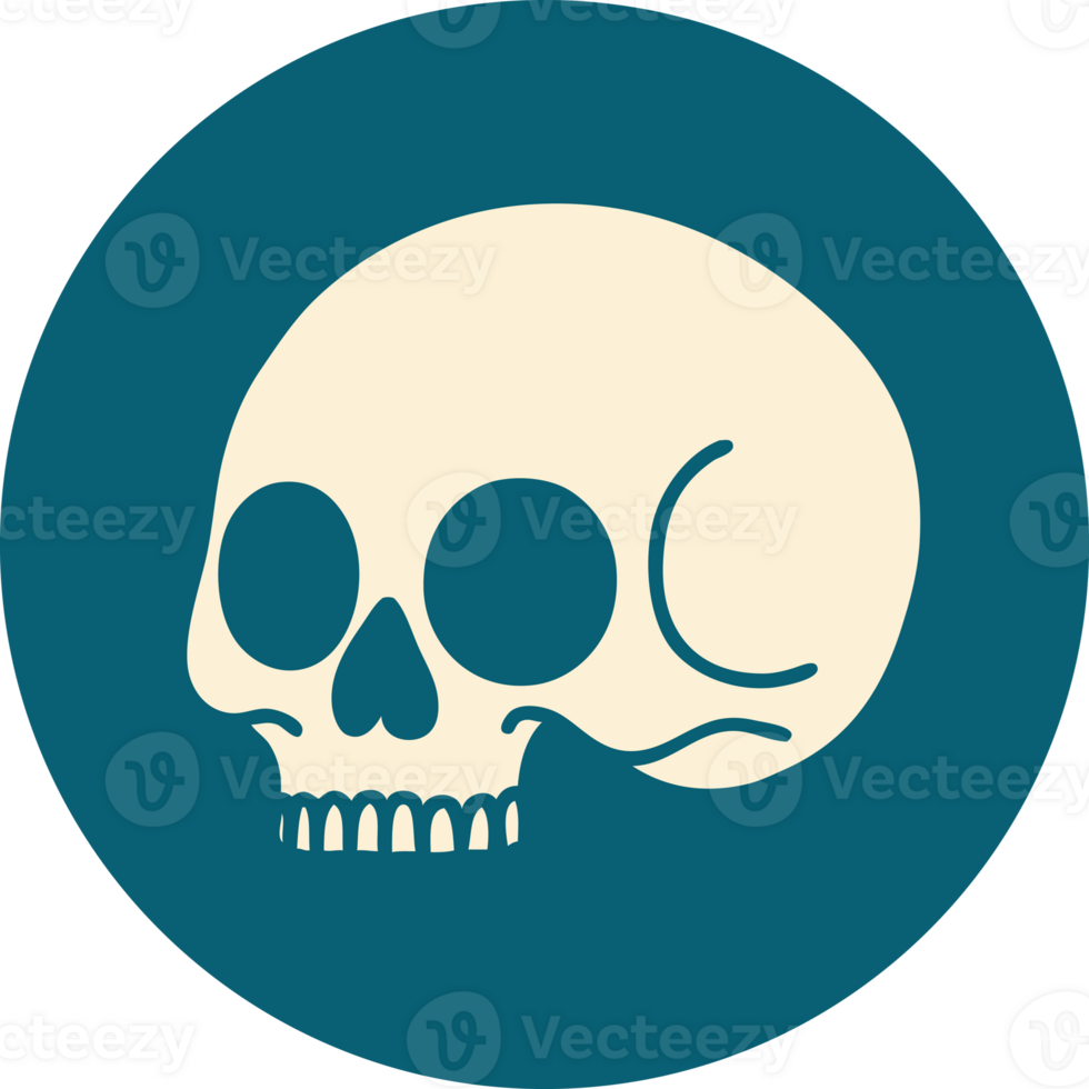 iconic tattoo style image of a skull png