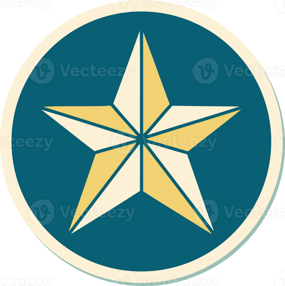 sticker of tattoo in traditional style of a star png