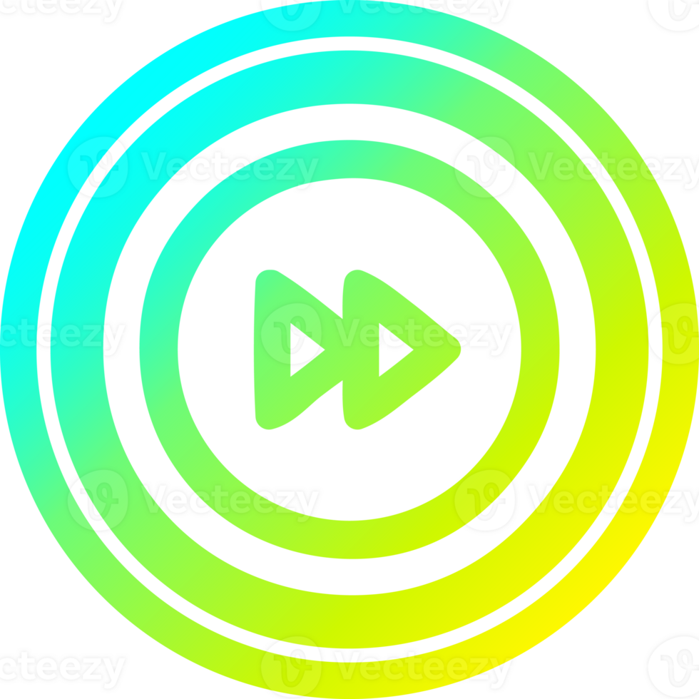 fast forward circular icon with cool gradient finish png