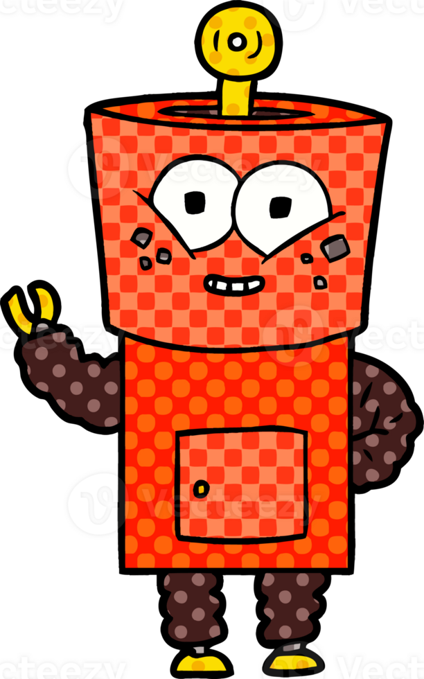 happy cartoon robot waving hello png