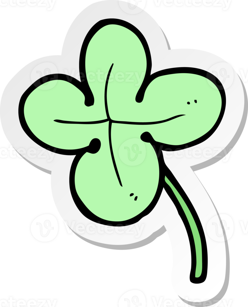 sticker of a cartoon four leaf clover png