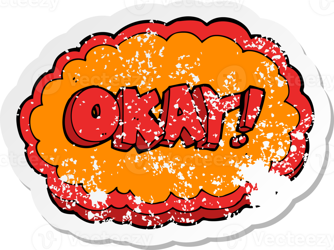 retro distressed sticker of a cartoon okay sign png