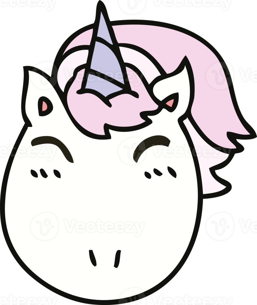 hand drawn quirky cartoon unicorn png