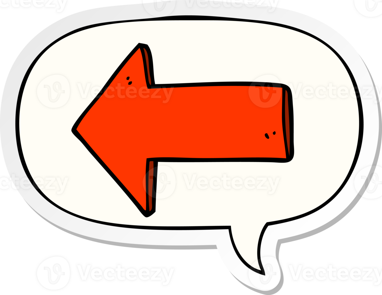 cartoon arrow with speech bubble sticker png